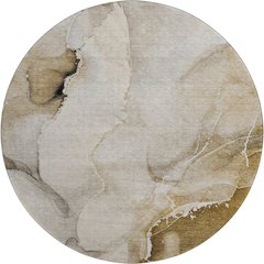Premium Machine Washable Mayfield  Beige 8' x 8' Round Rug