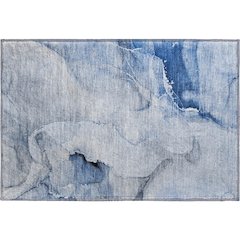 Premium Machine Washable Mayfield  Blue 1'8" x 2'6" Rug