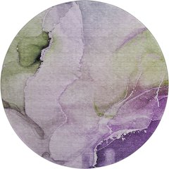 Premium Machine Washable Mayfield  Purple 8' x 8' Round Rug