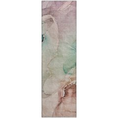 Premium Machine Washable Mayfield  Teal 2'3" x 7'6" Runner Rug