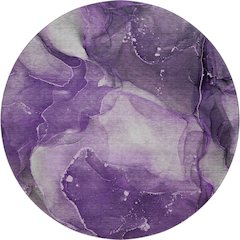 Premium Machine Washable Mayfield  Purple 8' x 8' Round Rug