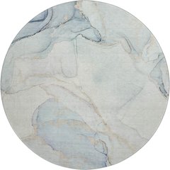 Premium Machine Washable Mayfield  Sky 8' x 8' Round Rug