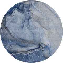 Premium Machine Washable Mayfield  Navy 8' x 8' Round Rug