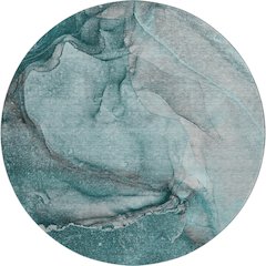 Premium Machine Washable Mayfield  Teal 8' x 8' Round Rug