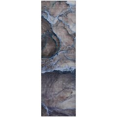 Premium Machine Washable Mayfield  Navy 2'3" x 7'6" Runner Rug