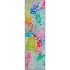 Premium Machine Washable Mayfield  Blue 2'3" x 7'6" Runner Rug