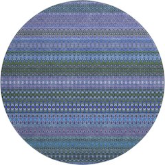 Premium Machine Washable Mayfield  Blue 8' x 8' Round Rug