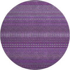 Premium Machine Washable Mayfield  Eggplant 8' x 8' Round Rug