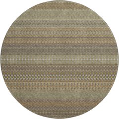 Premium Machine Washable Mayfield  Khaki 8' x 8' Round Rug