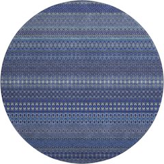 Premium Machine Washable Mayfield  Navy 8' x 8' Round Rug