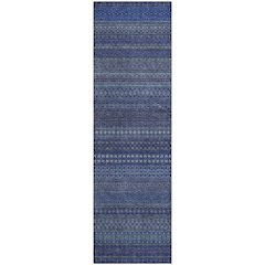 Premium Machine Washable Mayfield  Navy 2'3" x 7'6" Runner Rug