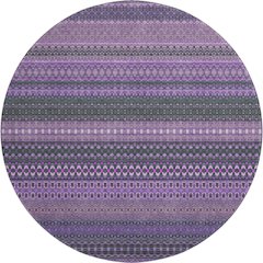 Premium Machine Washable Mayfield  Purple 8' x 8' Round Rug
