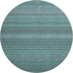Premium Machine Washable Mayfield  Turquoise 8' x 8' Round Rug