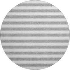 Premium Machine Washable Mayfield  Gray 8' x 8' Round Rug