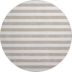 Premium Machine Washable Mayfield  Taupe 8' x 8' Round Rug