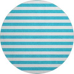 Premium Machine Washable Mayfield  Teal 8' x 8' Round Rug