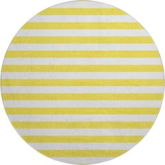 Premium Machine Washable Mayfield  Yellow 8' x 8' Round Rug