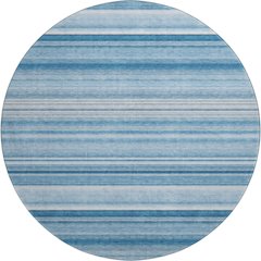 Premium Machine Washable Mayfield  Blue 8' x 8' Round Rug