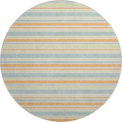 Premium Machine Washable Mayfield  Orange 8' x 8' Round Rug