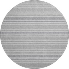 Premium Machine Washable Mayfield  Silver 8' x 8' Round Rug