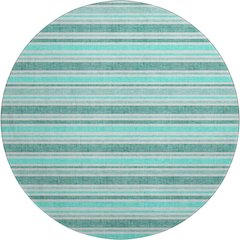 Premium Machine Washable Mayfield  Turquoise 8' x 8' Round Rug
