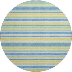 Premium Machine Washable Mayfield  Yellow 8' x 8' Round Rug