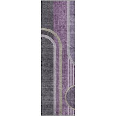 Premium Machine Washable Mayfield  Purple 2'3" x 7'6" Runner Rug