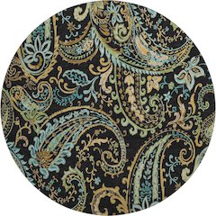 Premium Machine Washable Mayfield  Black 8' x 8' Round Rug