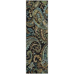 Premium Machine Washable Mayfield  Black 2'3" x 7'6" Runner Rug