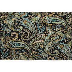 Premium Machine Washable Mayfield  Black 1'8" x 2'6" Rug