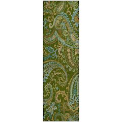 Premium Machine Washable Mayfield  Green 2'3" x 7'6" Runner Rug
