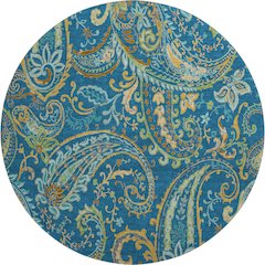 Premium Machine Washable Mayfield  Navy 8' x 8' Round Rug