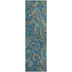 Premium Machine Washable Mayfield  Navy 2'3" x 7'6" Runner Rug