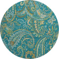 Premium Machine Washable Mayfield  Teal 8' x 8' Round Rug