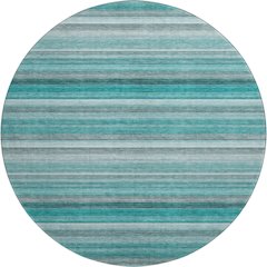 Premium Machine Washable Mayfield  Teal 8' x 8' Round Rug