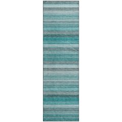 Premium Machine Washable Mayfield  Teal 2'3" x 7'6" Runner Rug
