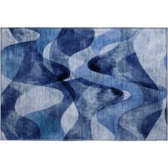 Premium Machine Washable Mayfield  Navy 1'8" x 2'6" Rug