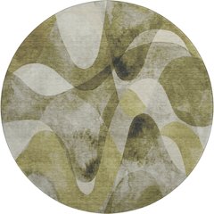 Premium Machine Washable Mayfield  Olive 8' x 8' Round Rug