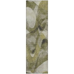 Premium Machine Washable Mayfield  Olive 2'3" x 7'6" Runner Rug