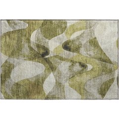 Premium Machine Washable Mayfield  Olive 1'8" x 2'6" Rug