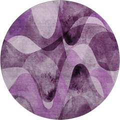 Premium Machine Washable Mayfield  Purple 8' x 8' Round Rug