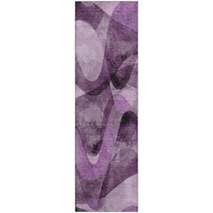 Premium Machine Washable Mayfield  Purple 2'3" x 7'6" Runner Rug