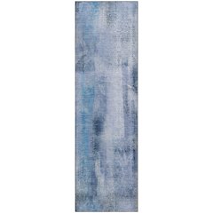 Premium Machine Washable Mayfield  Blue 2'3" x 7'6" Runner Rug