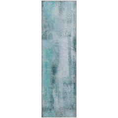 Premium Machine Washable Mayfield  Teal 2'3" x 7'6" Runner Rug
