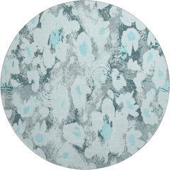 Premium Machine Washable Mayfield  Teal 8' x 8' Round Rug