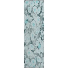 Premium Machine Washable Mayfield  Teal 2'3" x 7'6" Runner Rug