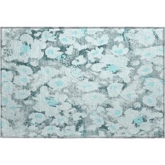 Premium Machine Washable Mayfield  Teal 1'8" x 2'6" Rug