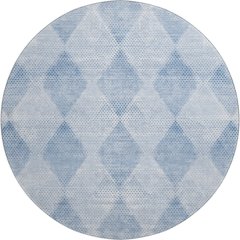 Premium Machine Washable Mayfield  Blue 8' x 8' Round Rug