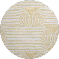 Premium Machine Washable Mayfield  Gold 8' x 8' Round Rug