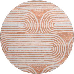 Premium Machine Washable Mayfield  Salmon 8' x 8' Round Rug